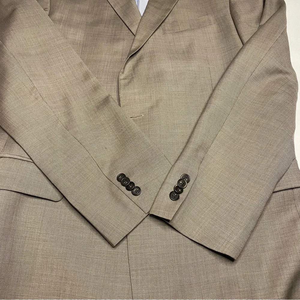 Tommy Hilfiger Sport Coat Blazer Men 44L Tan Brown 100% Wool Two Button